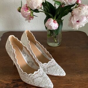 White Lace Wedding Shoes - Size 38
